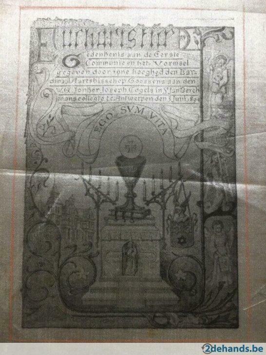 Linnen gedachtenis communie Cogels 1894, Verzamelen, Overige Verzamelen, Gebruikt, Ophalen of Verzenden