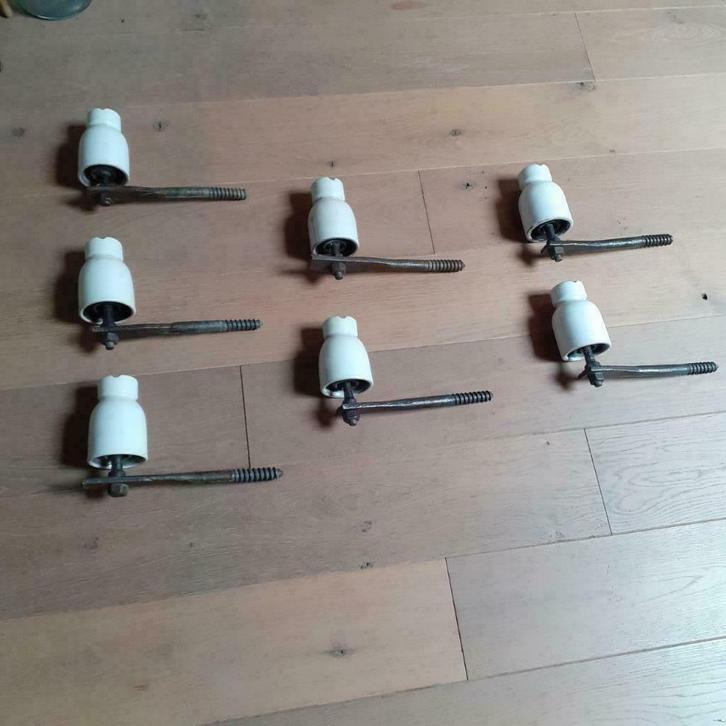 OUDE ANTIEKE PORSELEINEN ISOLATOREN GROOT MODEL, Antiek en Kunst, Curiosa en Brocante, Ophalen of Verzenden