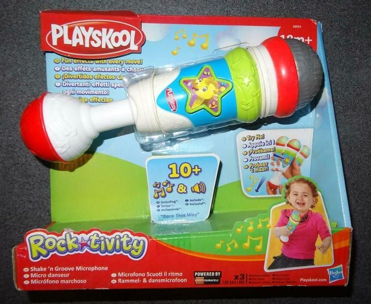 Playskool rammel- en dansmicrofoon, Kinderen en Baby's, Speelgoed | Babyspeelgoed, Nieuw, Overige typen, Met licht, Met geluid