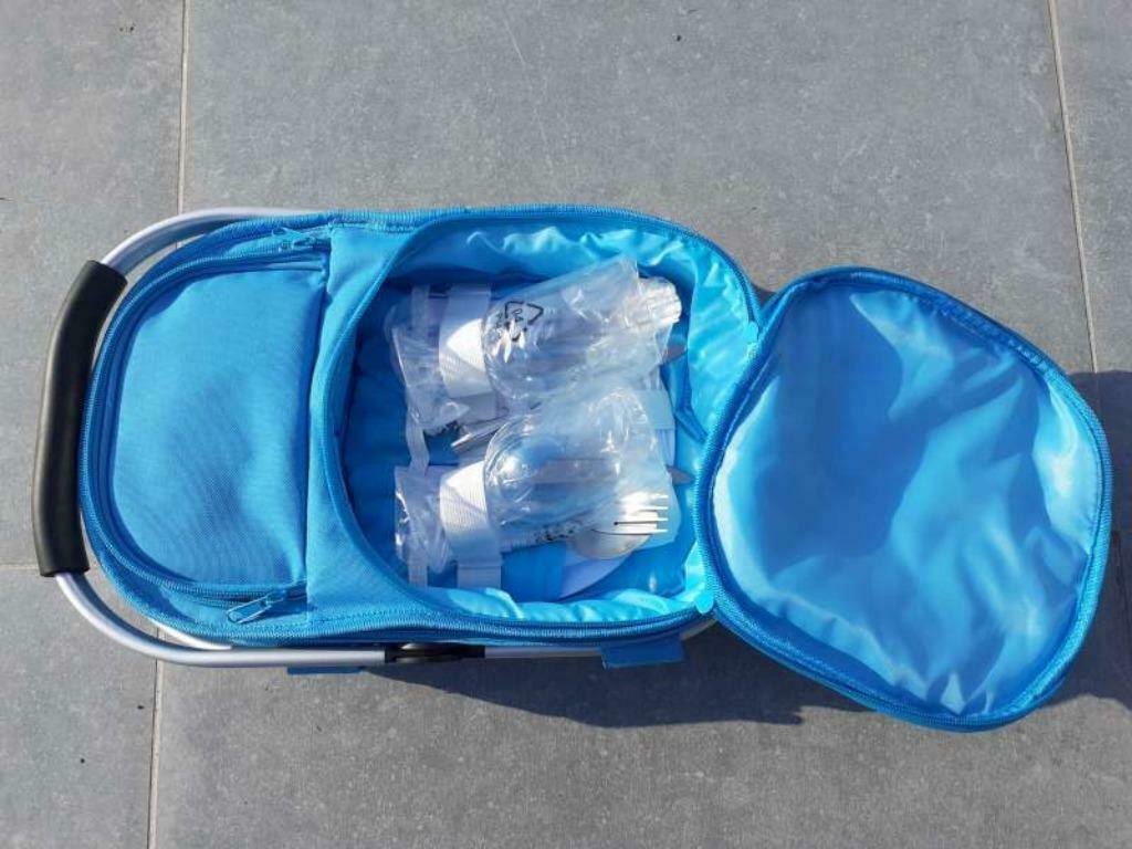 Picknickmand blauw, Ophalen, Nieuw