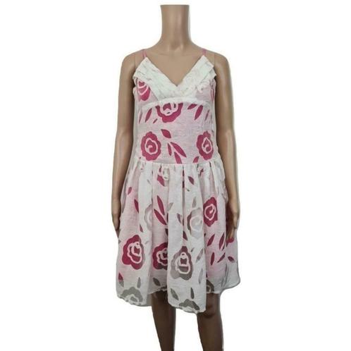 Prachtige jurk Rinascimento, wit met roze onderjurk, S, Kleding | Dames, Jurken, Nieuw, Maat 36 (S), Wit, Knielengte, Ophalen of Verzenden