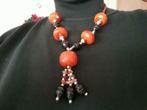 Collier fantaisie, Handtassen en Accessoires, Kettingen, Ophalen of Verzenden, Nieuw, Oranje, Overige materialen