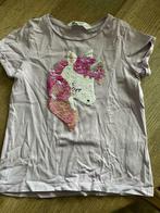 T-shirt lila licorne H&M t.110/116, Fille, Utilisé, Autres types, H&M