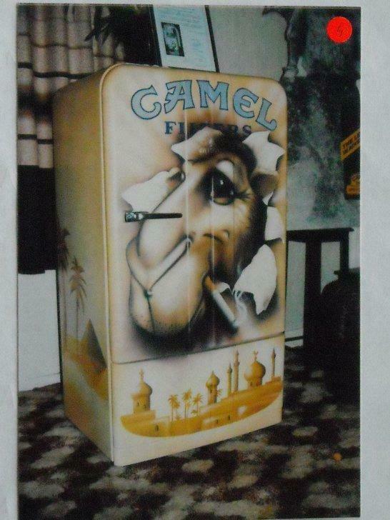 Oude koelkast - Camel - uniek stuk, Antiek en Kunst, Curiosa en Brocante, Ophalen