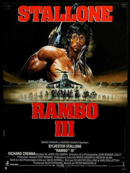 Affiche "Rambo 3", Collections, Posters & Affiches, Comme neuf, Cinéma et TV, A1 jusqu'à A3, Rectangulaire vertical, Enlèvement ou Envoi