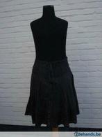 donkergrijze halflange rok - maat: 36 - Spirituel, Kleding | Dames, Ophalen of Verzenden, Gedragen, Maat 36 (S)