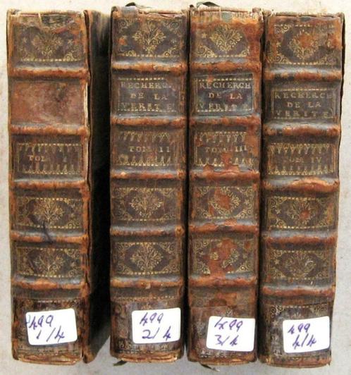 Malebranche 1712 De La Recherche De La Verité - Filosofie, Antiquités & Art, Antiquités | Livres & Manuscrits, Enlèvement ou Envoi
