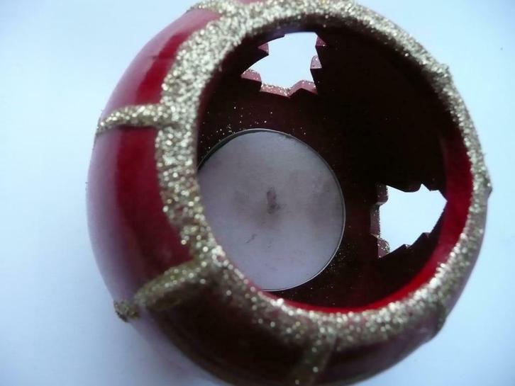 Kerst :Theelichthouder, sneeuwkristallenslinger  + kerstster, Diversen, Kerst, Nieuw, Ophalen of Verzenden