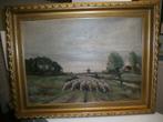 Koppel schilderijen grazende schapen met herder (S006), Antiek en Kunst, Ophalen
