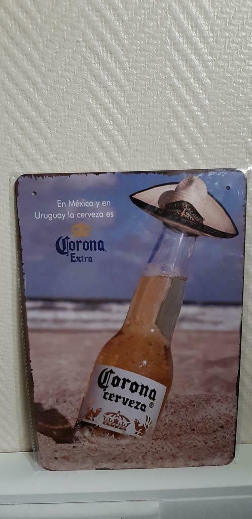 Metalen reclamebord Corona bier, Verzamelen, Merken en Reclamevoorwerpen, Nieuw, Reclamebord, Verzenden