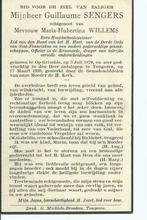 RP Guillaume Sengers 1870-1939 Eere-Hoofdschoolopziener, Carte de condoléances, Envoi