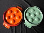 2 vintage gietijzeren escargotbordjes, Made in Belgium, Ophalen