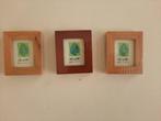 set van 3 mini fotolijstjes ( pasfoto's) Hout, Huis en Inrichting, Woonaccessoires | Lijsten, Ophalen, Minder dan 50 cm, Nieuw