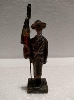 Figurine Vintage en Papier Mâché - Durso - Soldat Drapeau Be, Collections, Jouets miniatures, Utilisé, Enlèvement ou Envoi