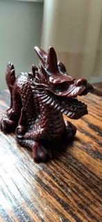 VINTAGE CHINESE RED RESIN DRAGON STATUE, Verzamelen, Beelden en Beeldjes, Ophalen of Verzenden, Zo goed als nieuw