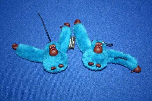 Kipling Monkey 2x blauw met koordje( Als nieuw ) +- 5 cm, Verzamelen, Poppetjes en Figuurtjes, Zo goed als nieuw, Ophalen of Verzenden