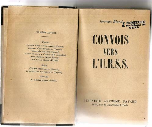 Convois vers L'URSS - Georges Blond, Livres, Guerre & Militaire, Utilisé, Marine, Deuxième Guerre mondiale, Enlèvement ou Envoi