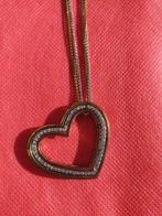 Collier pendentif coeur et brillants, Bijoux, Sacs & Beauté, Colliers, Autres matériaux, Avec pendentif, Utilisé, Enlèvement ou Envoi