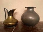 Ronde tinnen vaas en koperen kan van Metawa Holland, Minder dan 50 cm, Overige materialen, Gebruikt, Ophalen of Verzenden