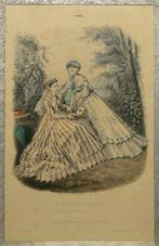 Prachtige oude prent "La Mode Illustrée" (1866) 2, Antiek en Kunst, Ophalen of Verzenden