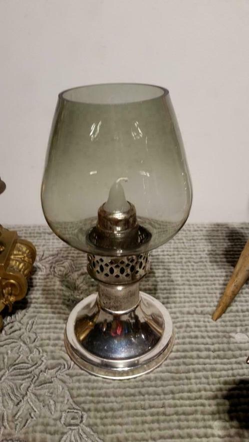 LAMPE A BOUGIE MASON BY STANDEX INT, Huis en Inrichting, Woonaccessoires | Kandelaars en Kaarsen, Gebruikt, Kaars, Grijs, Ophalen of Verzenden
