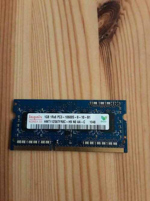 Hynix 1gb ram pc3-10600s 1rx8 DDR3 geheugen, Informatique & Logiciels, Mémoire RAM, Utilisé, Laptop, 1 GB ou moins, DDR3, Envoi