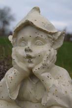 Grand lutin ,farfadet,gnome en fonte patinée, Jardin & Terrasse, Statues de jardin, Enlèvement, Comme neuf, Autres matériaux, Nain de jardin