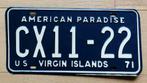 Plaque d'immatriculation Îles Vierges / Plaque d'immatricula, Utilisé, Enlèvement ou Envoi, Voitures