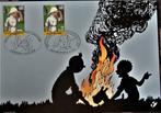 POSTZEGELS OP KAART- BELGIË- GEMEENS. UITGIFTE MET REP.CONGO, Ophalen of Verzenden, Gestempeld, Overige thema's