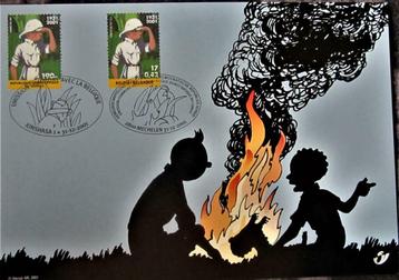 POSTZEGELS OP KAART- BELGIË- GEMEENS. UITGIFTE MET REP.CONGO, Enlèvement ou Envoi, Affranchi, Autres thèmes