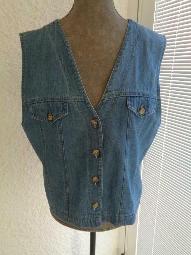 Gilet jeans sans manches. Marque: "FREE COMPAGNY". Taille S, Kleding | Dames, Truien en Vesten, Gedragen, Blauw, Ophalen of Verzenden