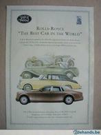 Poster Rolls Royce The Best Car in the World, Verzamelen, Nieuw, Ophalen of Verzenden