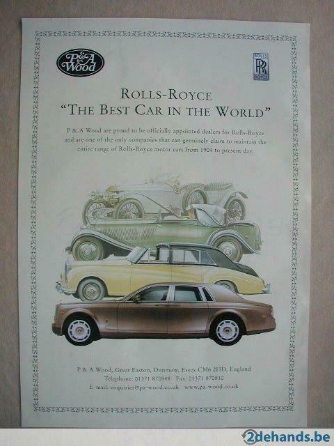 Poster Rolls Royce The Best Car in the World, Verzamelen, Posters, Nieuw, Ophalen of Verzenden
