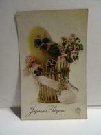 Oude postkaart "Joyeuses Pâques" 1923, Gelopen, Feest(dag), Ophalen of Verzenden, 1920 tot 1940