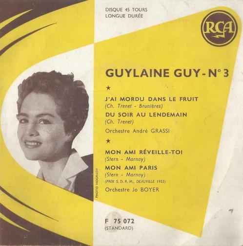 Guylaine Guy – Mon ami Paris / Mon ami réveille-toi + 2 – Si, CD & DVD, Vinyles Singles, Single, Musique du monde, 7 pouces, Enlèvement ou Envoi