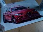 Alfa Romeo Giulia canvas poster, Huis en Inrichting, Minder dan 50 cm, Nieuw, Foto of Poster, Minder dan 50 cm