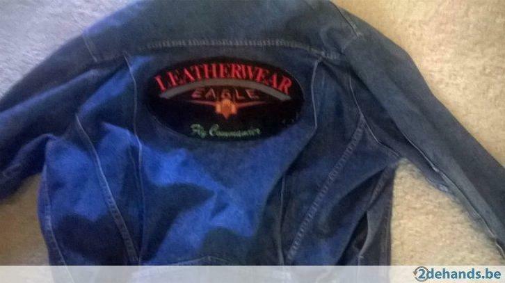 Jeans jas met patch eagle fly commander  etc large, Kleding | Heren, Jassen | Winter, Gedragen, Ophalen of Verzenden