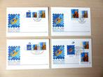 4 cartes postales Belgica 2001 avec cachets et/ou timbre, Enlèvement ou Envoi