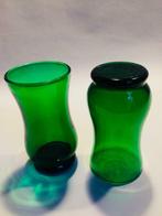 Vintage - 2x groene glaasjes, Antiek en Kunst, Ophalen of Verzenden