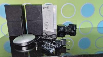 Boxen (2) stereo, draadloos (batterijen of 220V) beschikbaar voor biedingen