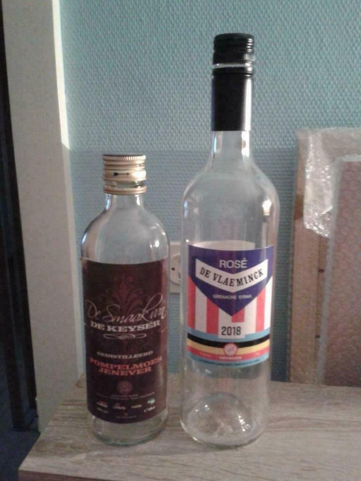 Speciale flessen oa. Rosé De Vlaeminck, Verzamelen, Glas en Drinkglazen, Gebruikt, Ophalen of Verzenden