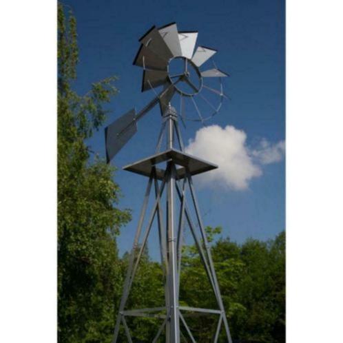 Exclusieve Grote USA- Windmolen Kogelgelagerd! 2.50m Zilver, Tuin en Terras, Tuinwanddecoratie, Nieuw, Ophalen of Verzenden