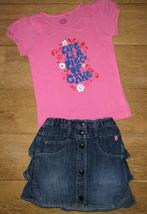 Filou & Friends jeansrokje en roze tshirt Cakewalk (110), Meisje, Ophalen of Verzenden, Zo goed als nieuw, Setje