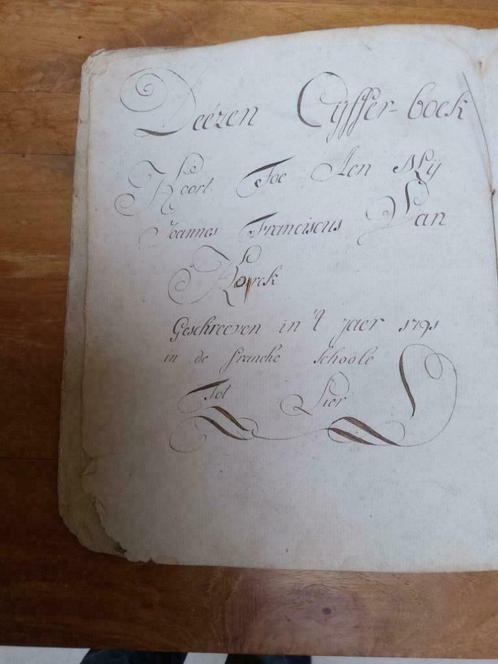 Cijffer-boek gescheeven in 't Jaer 1795, Antiquités & Art, Antiquités | Livres & Manuscrits, Enlèvement ou Envoi