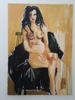 tableau moderne peinture Serge Dehaes Femme nue assise 70x50, Antiquités & Art, Art | Peinture | Moderne, Enlèvement