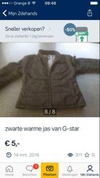 G star jas, Ophalen, Zo goed als nieuw, Maat 38/40 (M), Zwart