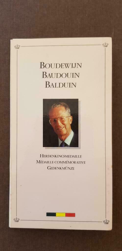 herdenkingsmedaille koning Boudewijn, Postzegels en Munten, Penningen en Medailles, Overige materialen, Ophalen
