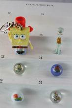 2 Leuke figuurtjes en 4 knikkers Spongebob Squarepants, Utilisé, Enlèvement ou Envoi