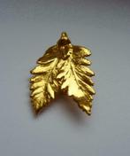 pendentif / broche feuille plaqué or 24K, Ophalen, Nieuw