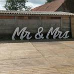 Grote sierlijke lichtletters Mr & Mrs voor huwelijk / trouw, Ophalen of Verzenden, Nieuw
